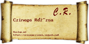 Czinege Rózsa névjegykártya